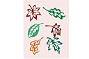 Sześć liści - szablony z liśćmi i gałęziami