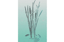Wysoki stroik - szablony z rybami i roślinami wodnymi