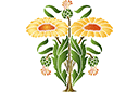 Dwie gerbery - szablony z kwiatami ogrodowymi i polnymi