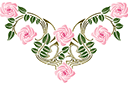 Różowy motyw 50a - szablony z ogrodem i dzikimi różami