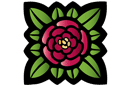 Róża w stylu secesyjnym 762 - szablony z ogrodem i dzikimi różami