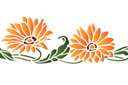 Gazania bordiur - szablony z kwiatami ogrodowymi i polnymi