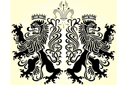Lwy heraldyczne - szablony w stylu średniowiecznym