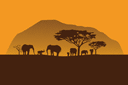 Krajobraz afrykański - szablony ze zwierzętami
