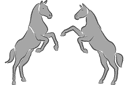 Dwa konie 1c - szablony ze zwierzętami