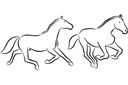 Dwa konie 2a - szablony ze zwierzętami