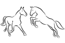 Dwa konie 3a - szablony ze zwierzętami