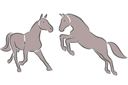 Dwa konie 3c - szablony ze zwierzętami