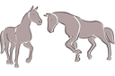 Dwa konie 4c - szablony ze zwierzętami