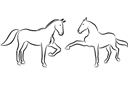 Dwa konie 5a - szablony ze zwierzętami