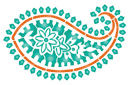 Szmaragdowy paisley - szablony z motywami indiańskimi
