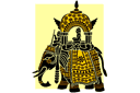 Słoń z wieżą - szablony z motywami indiańskimi