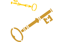 Dwa klucze - szablony z różnymi przedmiotami i obiektami