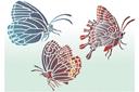 Trzy motyle 2 - szablony z owadami i insektami