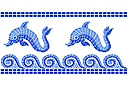 Bordiur z delfinami - szablony z kwadratowymi wzorami