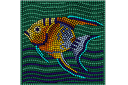 Anioł ryba (mozaika) - szablony z kwadratowymi wzorami