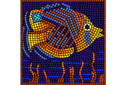 Papuga na gałęzi (mozaika) - szablony z kwadratowymi wzorami