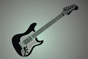 Gitara elektryczna - szablony z nutami i muzykantami