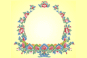 Ramka na kwiaty - szablony w stylu wschodnim