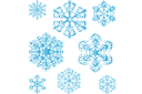 Osiem płatków śniegu V - szablony ze śniegiem i mrozem