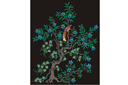Drzewo, winogrona i ptak - szablony w stylu wschodnim