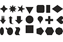Zestaw prostych kształtów - małe szablony z prostymi zestawami