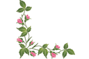 Różowy róg - szablony z ogrodem i dzikimi różami