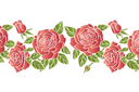 Szkarłatne róże 3 - szablony z ogrodem i dzikimi różami