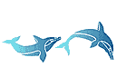 Grające delfiny - szablony z fokusami