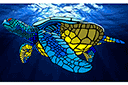 Duży żółw morski - szablony ze zwierzętami