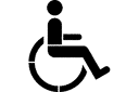 Osoba niepełnosprawna - szablony z różnymi symbolami