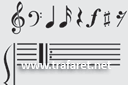 Kadr muzyczny i nuty - szablony z nutami i muzykantami