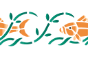Ryba w trawie - szablony na bordiury z zwierzętami