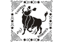 Taurus w ramce - szablony z horoskopami i znakami zodiaku
