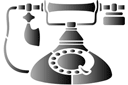 Telefon retro - szablony z różnymi przedmiotami i obiektami