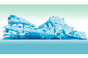 Góra lodowa - szablony z rybami i roślinami wodnymi
