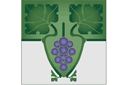 Winogrona z liśćmi - szablony z kwadratowymi wzorami