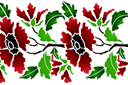 Makowy bordiur z płytek - szablony z kwiatami ogrodowymi i polnymi