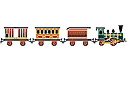 Zabawkowy pociąg - szablony z samochodami, łodziami, samolotami
