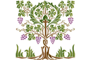 Drzewo winogronowe - szablony z drzewami i krzakami