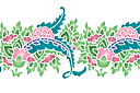 Kwiatowy bordiur z wzorem paisley B - szablony z motywami indiańskimi