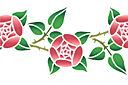 Gałązki róży pierwotne B - szablony z ogrodem i dzikimi różami