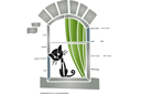 Kot na oknie 05 - szablony z punktami orientacyjnymi i budynkami
