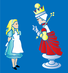 Alicja i królowa - szablon do dekoracji