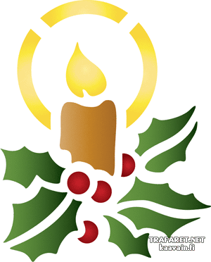 Świeca świąteczna - szablon do dekoracji