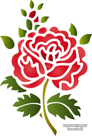 Róża ludowa 11a - szablon do dekoracji