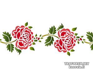 Róża ludowa 11b - szablon do dekoracji