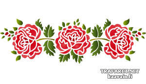 Trzy róże ludowe - szablon do dekoracji