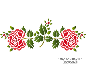 Dwie róże ludowe - szablon do dekoracji