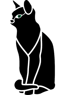 Czarny kot - szablon do dekoracji